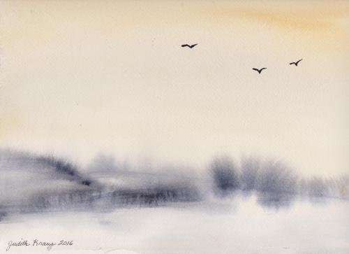 Watercolor 160701 Misty Morning Marsh